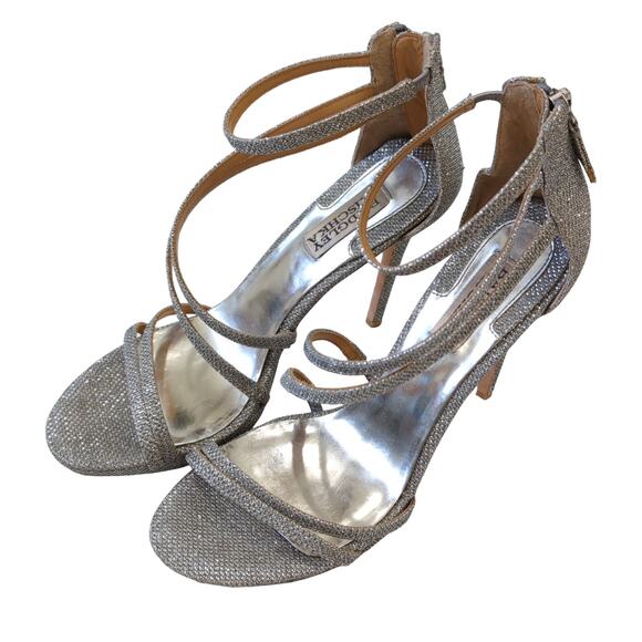 Badgley Mischka Shoes - Badgley Mischka Womens Heels Shoes 7.5 Glam Hollywood Silver Metallic Stilettos